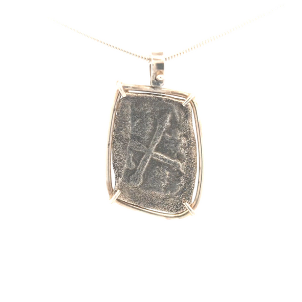 Silver Spanish hand struck coin from 1715 Fleet shipwreck | Pendant handcrafted in sterling silver