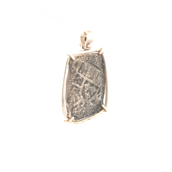 Silver Spanish hand struck coin from 1715 Fleet shipwreck | Pendant handcrafted in sterling silver