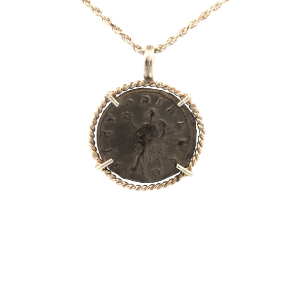 251-253 C.E. Ancient Roman Winged Victory Coin Pendant | Handcrafted Sterling Silver Setting