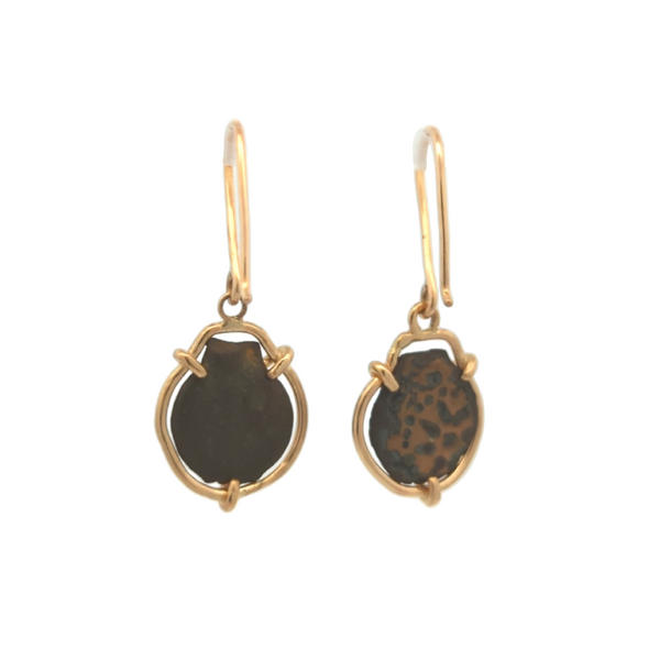 103-76 BCE Widow's Mite Biblical Coin Earrings | Handcrafted 14K Gold Setting