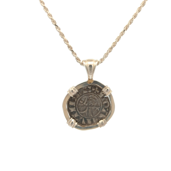 c. 1163-1188 Crusader Cross Coin Pendant | Handcrafted Sterling Silver Setting