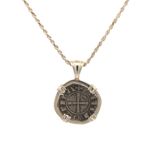 c. 1163-1188 Crusader Cross Coin Pendant | Handcrafted Sterling Silver Setting