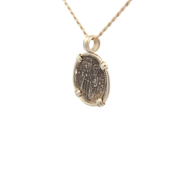 1382-1400 Venetian Christ Enthroned & Doge Coin Pendant | Handcrafted Sterling Silver Setting