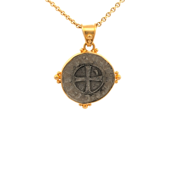 c. 1162-1201 Crusader Cross Coin Pendant | Handcrafted 18K Gold Setting