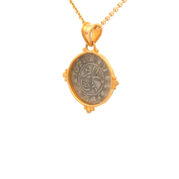 c. 1162-1201 Crusader Cross Coin Pendant | Handcrafted 18K Gold Setting