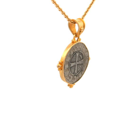 c. 1162-1201 Crusader Cross Coin Pendant | Handcrafted 18K Gold Setting