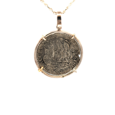 1700s Dutch Ducat Coin Pendant | Handcrafted Sterling Silver Setting