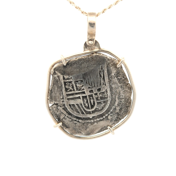 c. 1629 Spice Islands Wreck Spanish Coin Pendant | Handcrafted Sterling Silver Setting