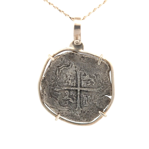 c. 1629 Spice Islands Wreck Spanish Coin Pendant | Handcrafted Sterling Silver Setting