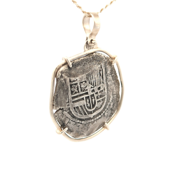 c. 1629 Spice Islands Wreck Spanish Coin Pendant | Handcrafted Sterling Silver Setting