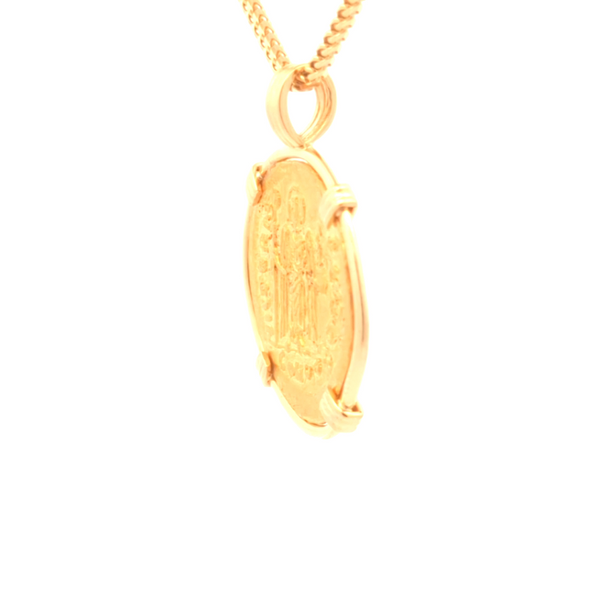 602-610 C.E. Byzantine Angel Coin Pendant | Handcrafted 18K Gold Setting