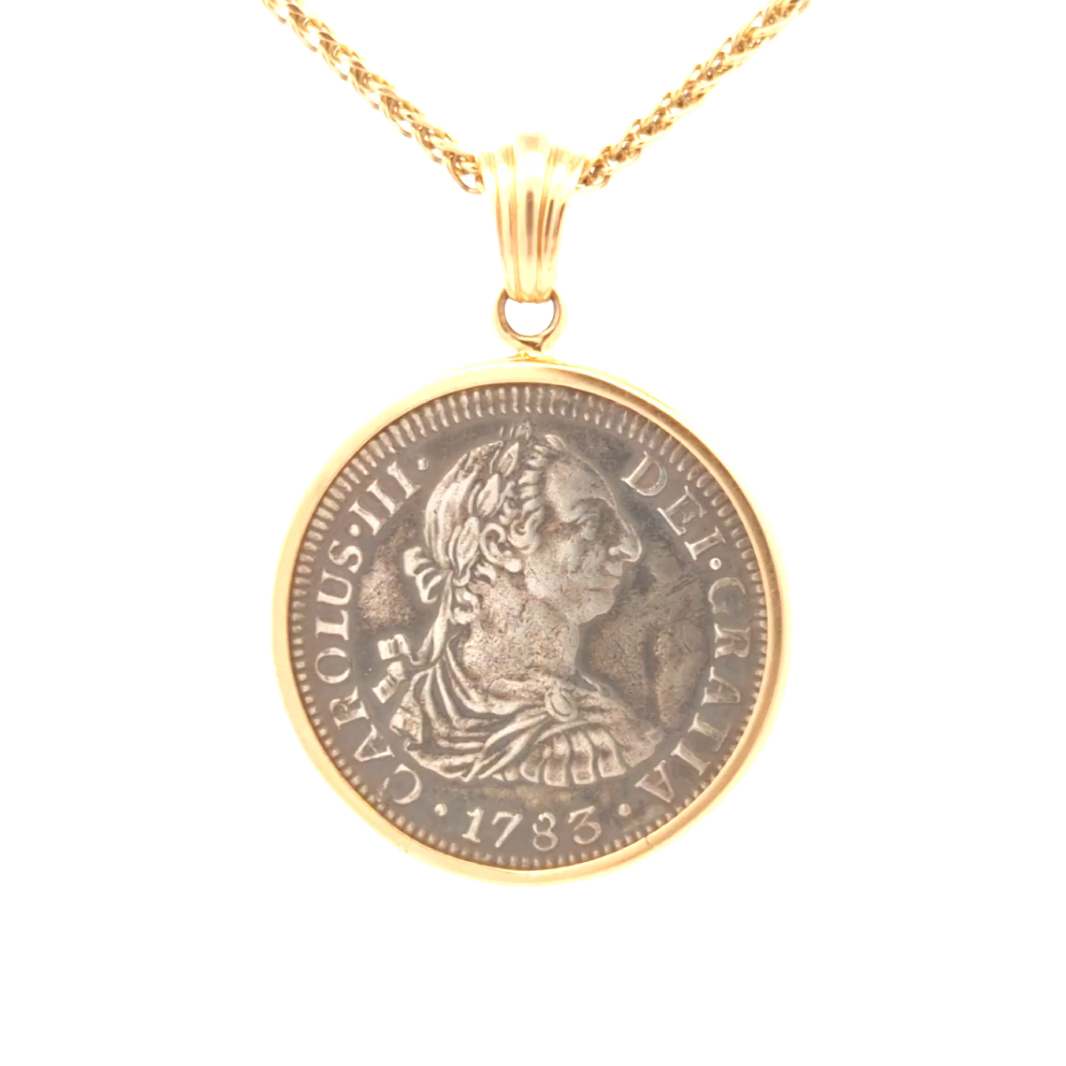 1784 El Cazador Shipwreck Spanish Coin Pendant | Handcrafted 14K 1784 El Cazador Shipwreck Spanish Coin Pendant | Handcrafted 14K