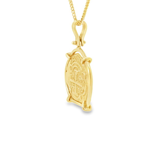 1715 Fleet 300th Anniversary Spanish Gold Doubloon Coin Pendant | Handcrafted 18K Gold Setting