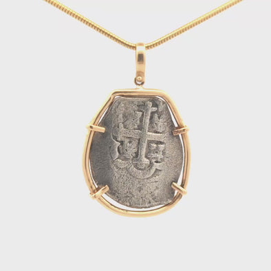 1715 Fleet Shipwreck Spanish Coin Pendant | Handcrafted 14K Gold Setting