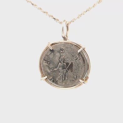 253-259 C.E. Ancient Roman Vesta Coin Pendant | Handcrafted Sterling Silver Setting