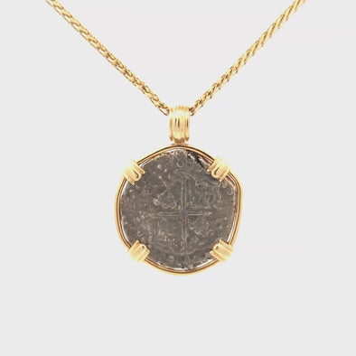 1622 Atocha Shipwreck Spanish Coin Pendant | Handcrafted 14K Gold Setting