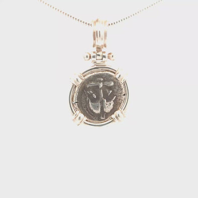 c. 400-300 B.C.E. Ancient Greek Gorgon Coin Pendant | Handcrafted Sterling Silver Setting