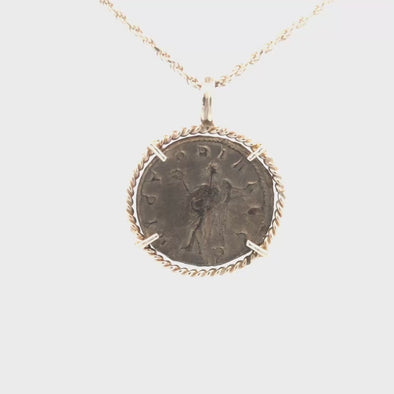 251-253 C.E. Ancient Roman Winged Victory Coin Pendant | Handcrafted Sterling Silver Setting