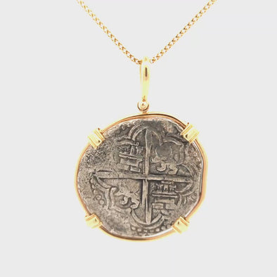 1622 Atocha Shipwreck Spanish Coin Pendant | Handcrafted 14K Gold Setting