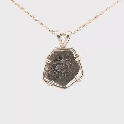 1689 Spanish Hand Struck Coin Pendant | Handcrafted Sterling Silver Setting