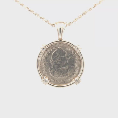 1784 El Cazador Shipwreck Spanish Hand Milled Coin Pendant | Handcrafted Sterling Silver Setting