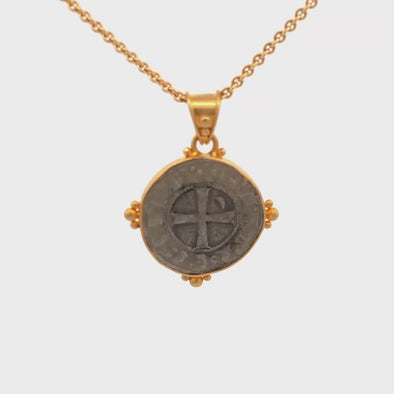 c. 1162-1201 Crusader Cross Coin Pendant | Handcrafted 18K Gold Setting