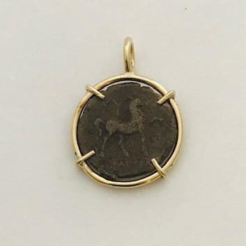Prancing Horse, 14K gold pendant