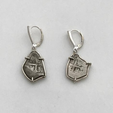 Pair of Spanish Colonial coin earrings